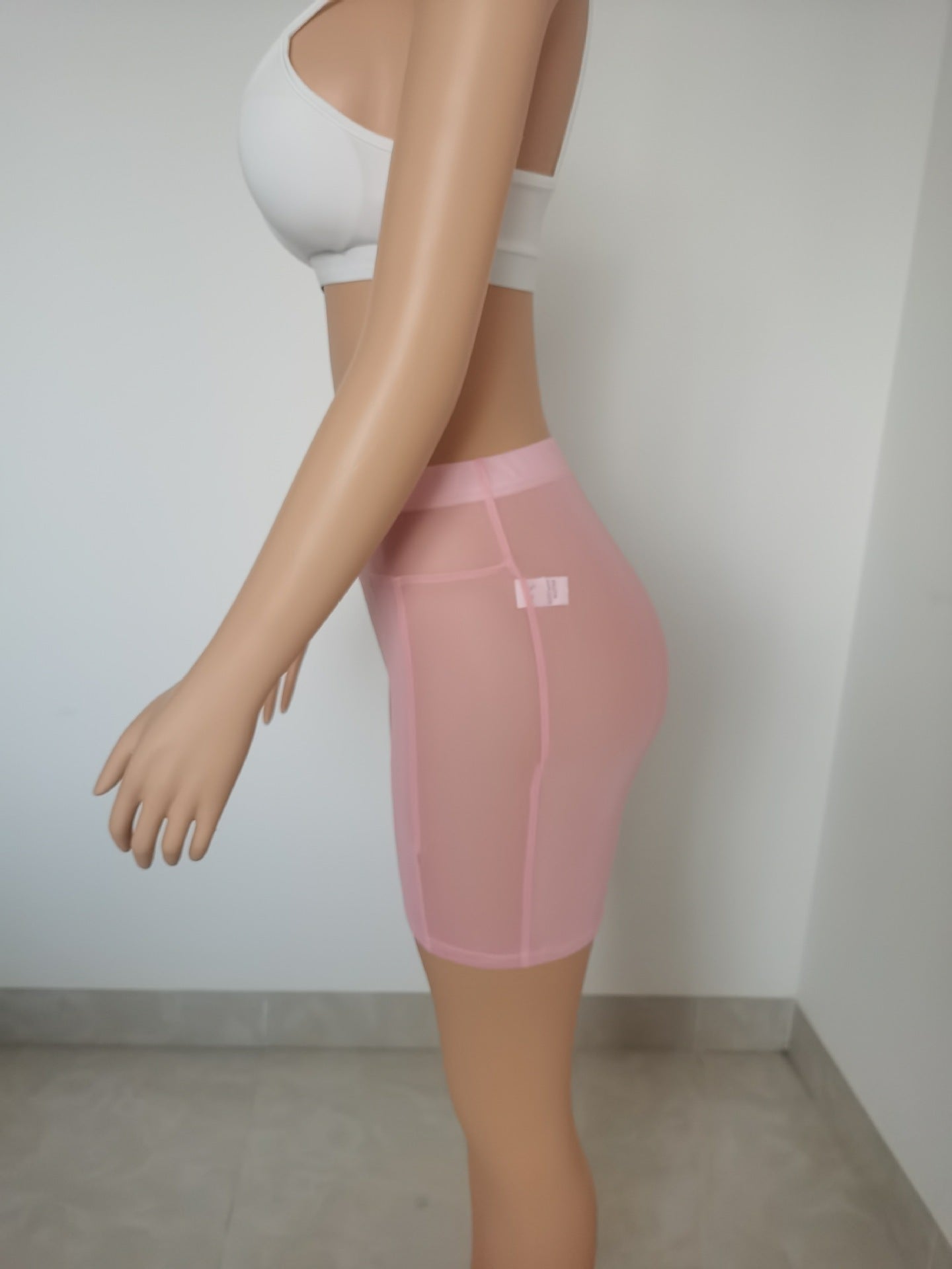 Women Summer Sexy See-Through Mesh Shorts 32