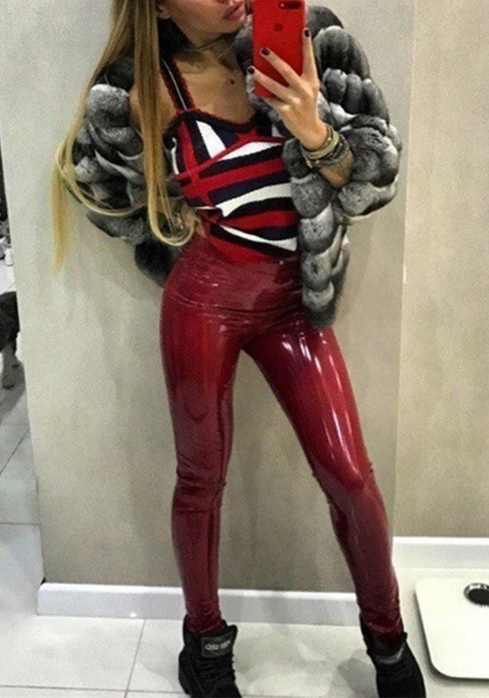 Women sexy pu-Leather Pant