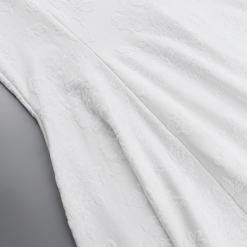 Summer Sexy Fashionable Jacquard Strap Low Back Mermaid Long Dress 11