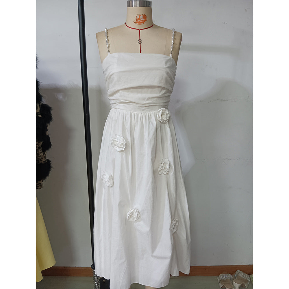 Women French Sexy Retro Backless Suspender dress 10