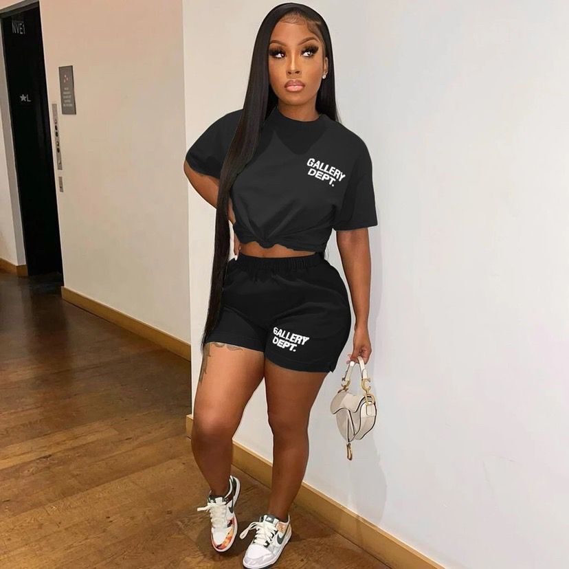 Casual Letter Print T-Shirt Shorts Set 7