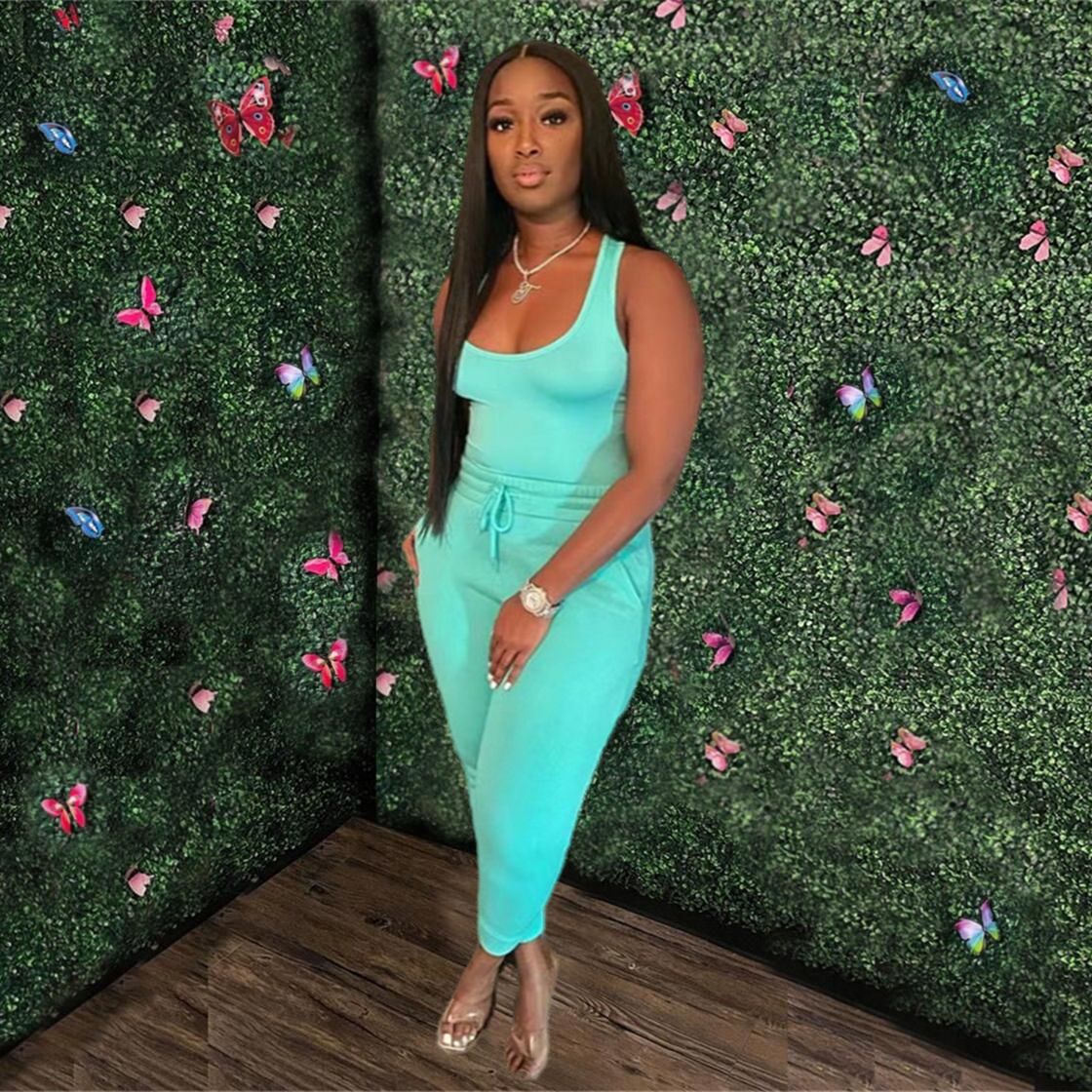 Women's Sexy Solid Vest Drawstring Trousers Two-Piece Set For Women 5