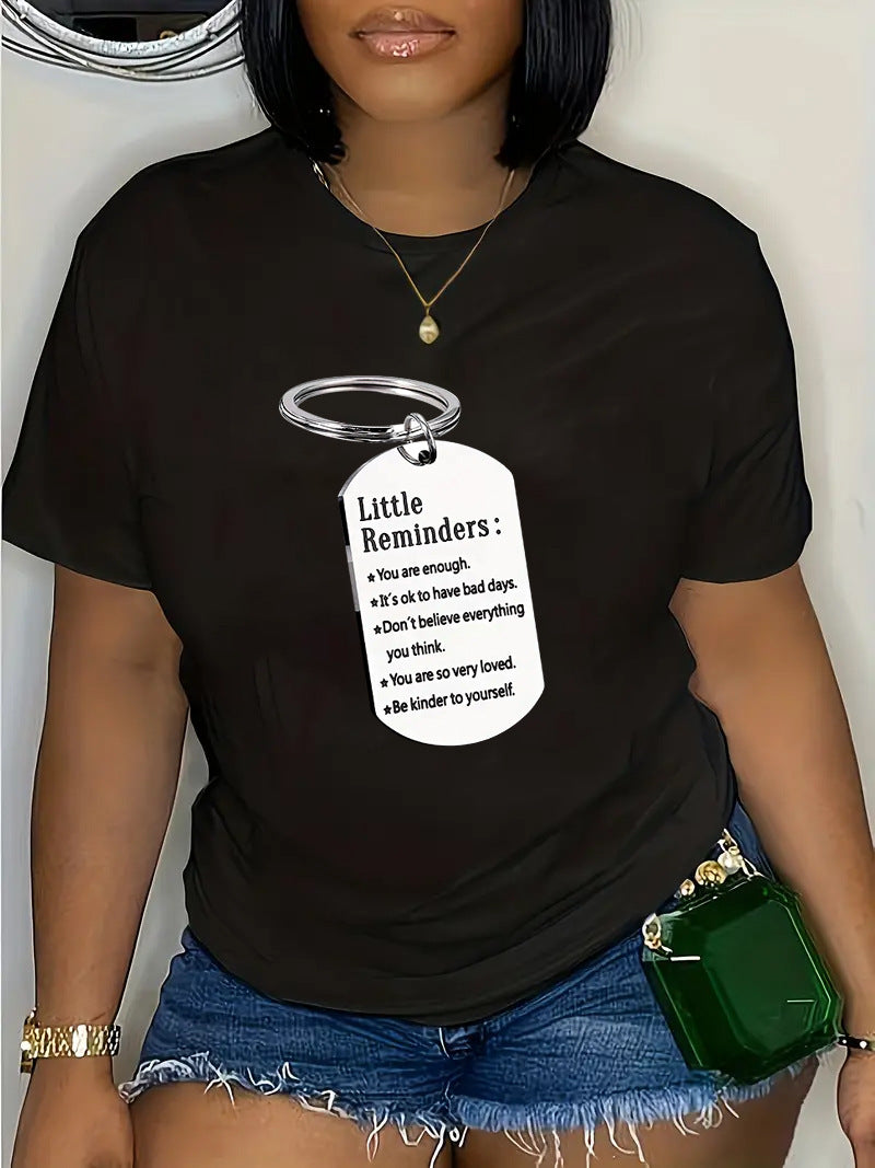 Fashion Style Trendy Pattern Printed Pattern Summer Plus Size Women's Short Sleeve T-Shirt 9