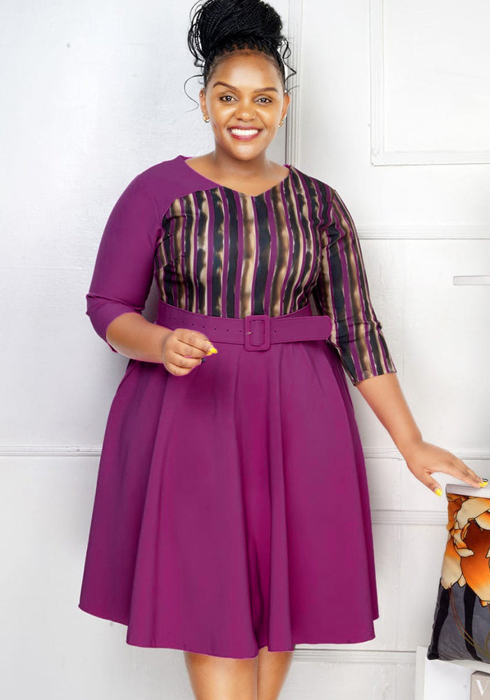 African Plus Size Women's Career Dresses