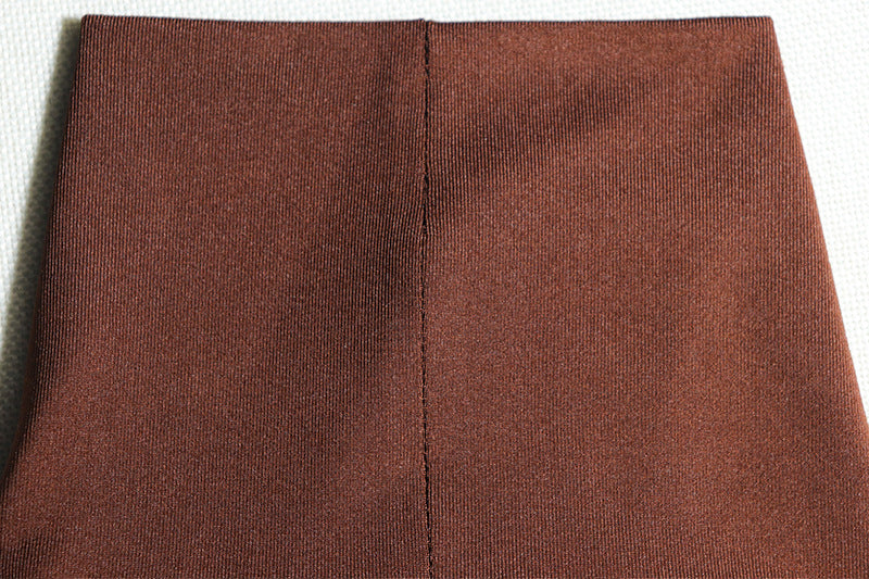 Women's Solid Color Round Neck Long-Sleeved Streamer Tie Chic Long Dress 19