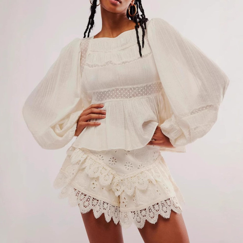 Multi-Layer Lace Sexy High Waist Shorts Skirt