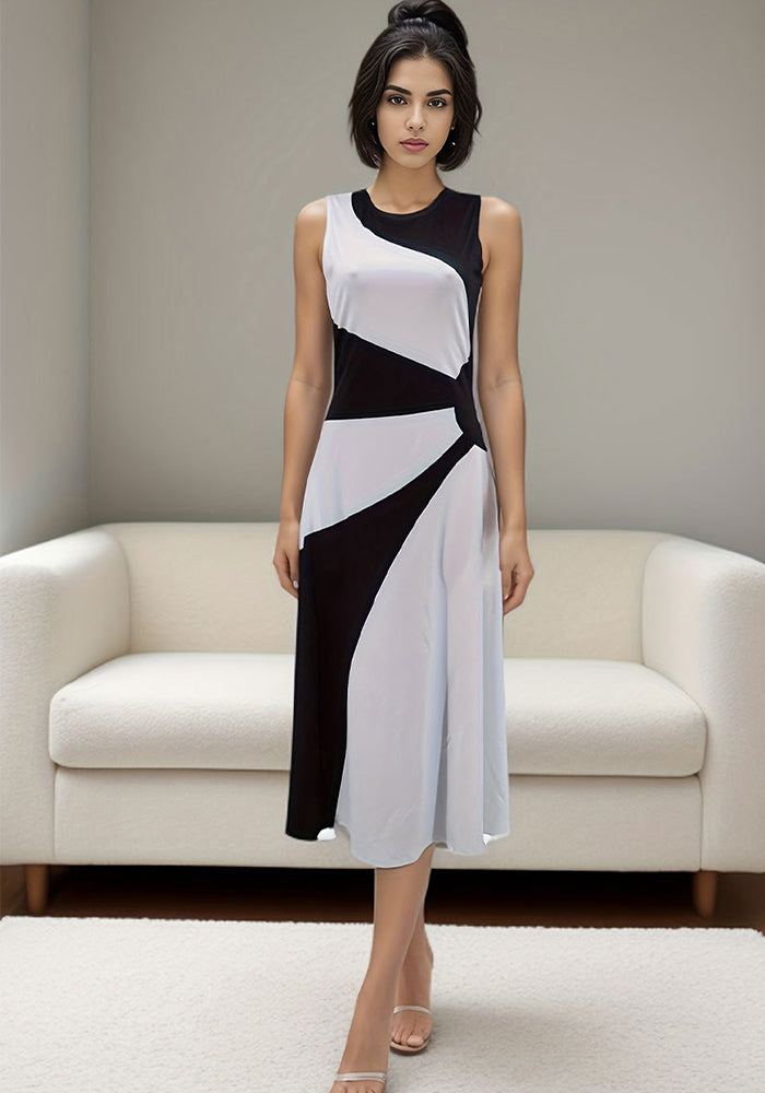 Spring And Autumn Women's Sleeveless Casual Long Dress