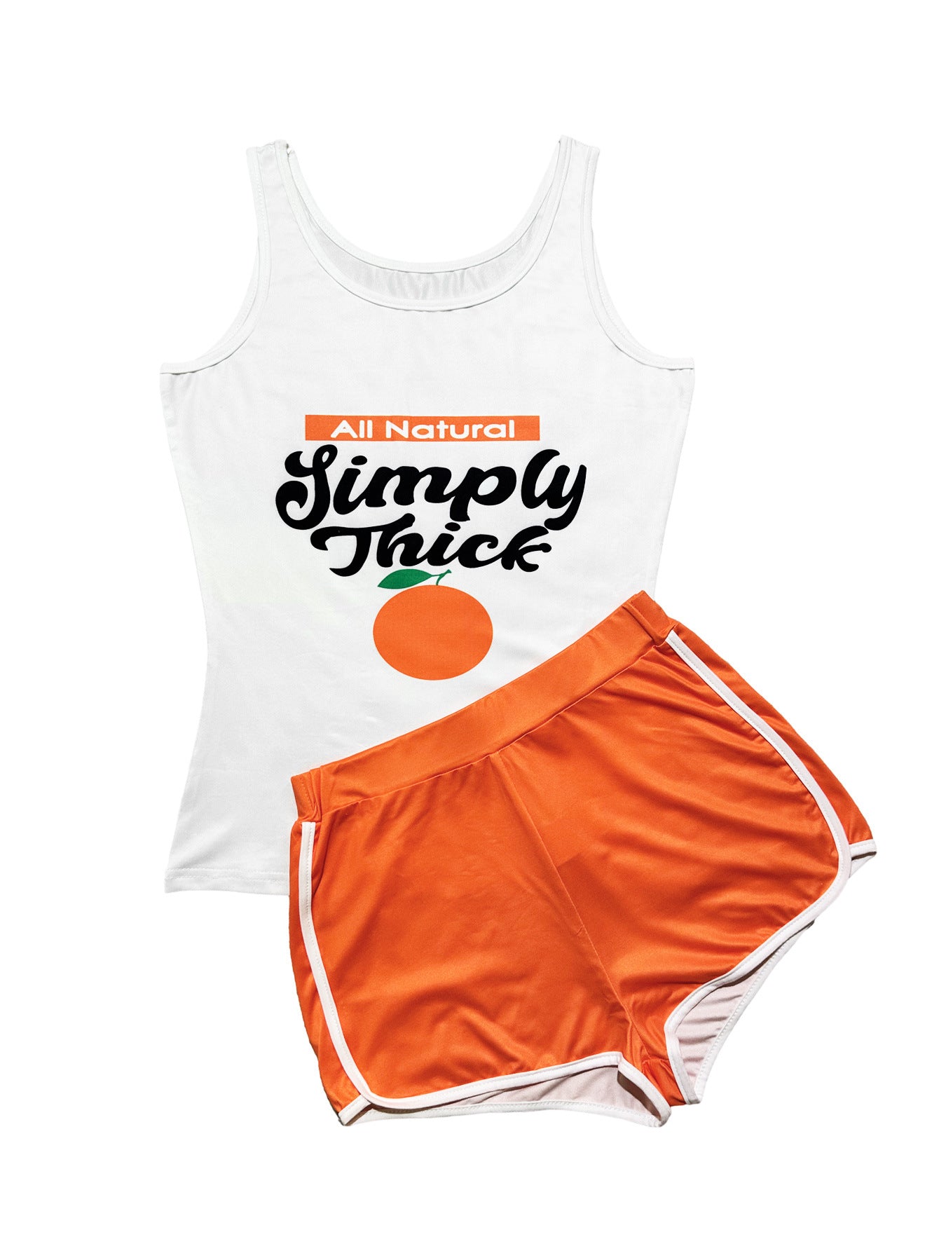 Women's clothing sexy tight fitting print vest shorts two-piece set 4