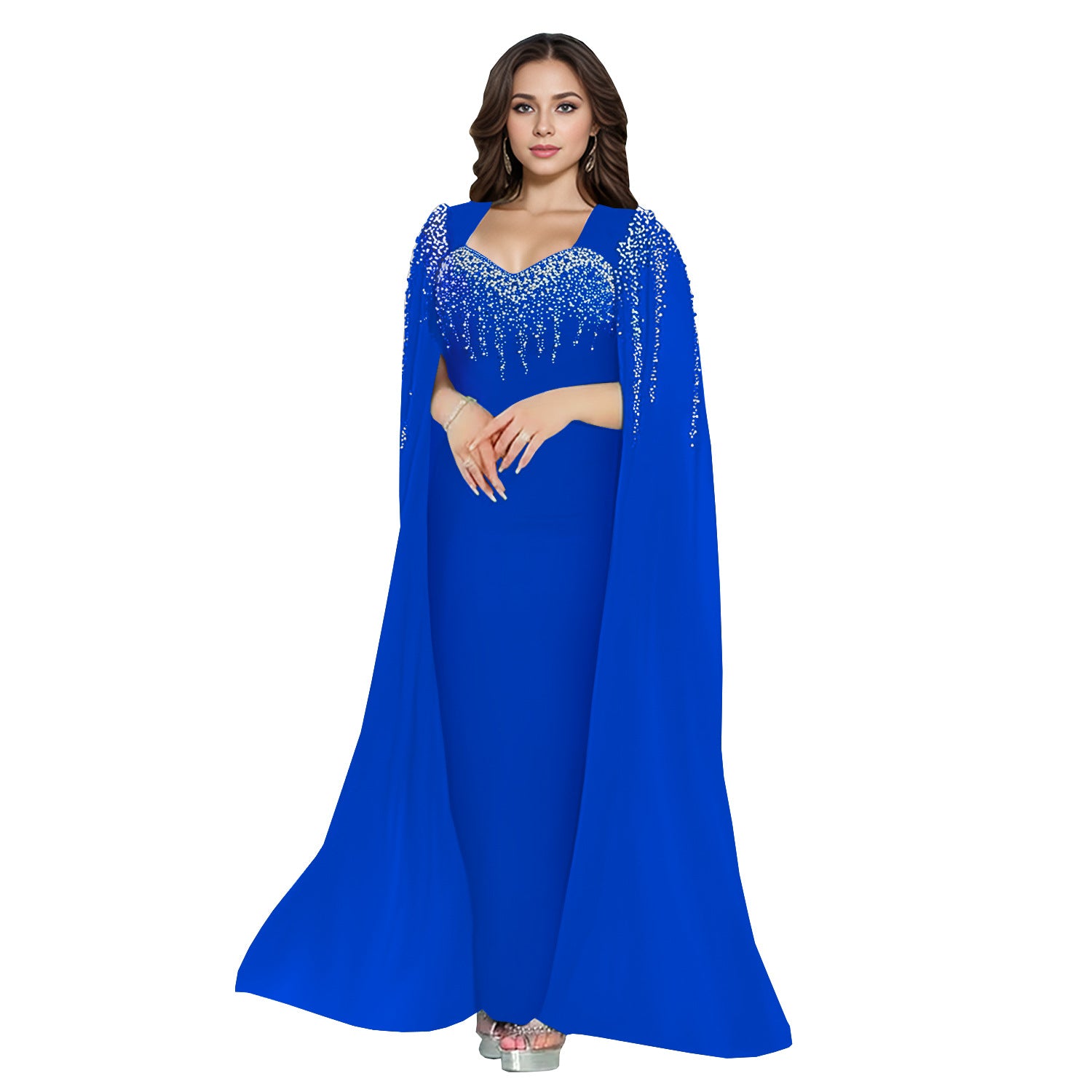 Women's Elegant Chic Beaded Fashionable Evening Dress 15