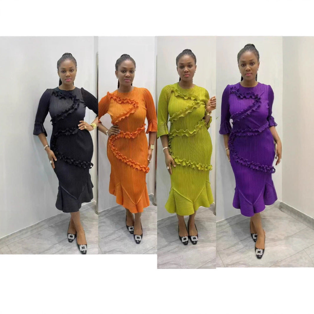 Plus Size African Print Mermaid Elegant Chic Dress 6