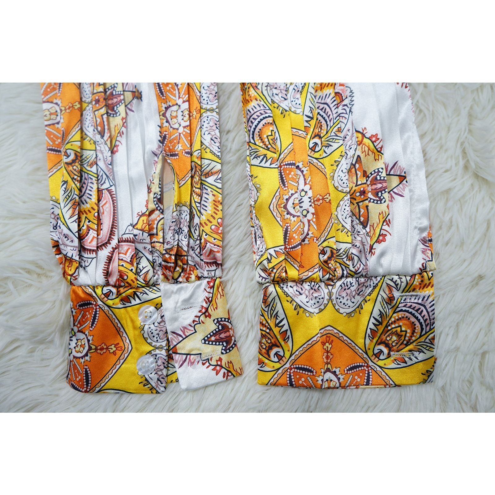 Women Autumn Printed Long Sleeve Pleated Dress 27