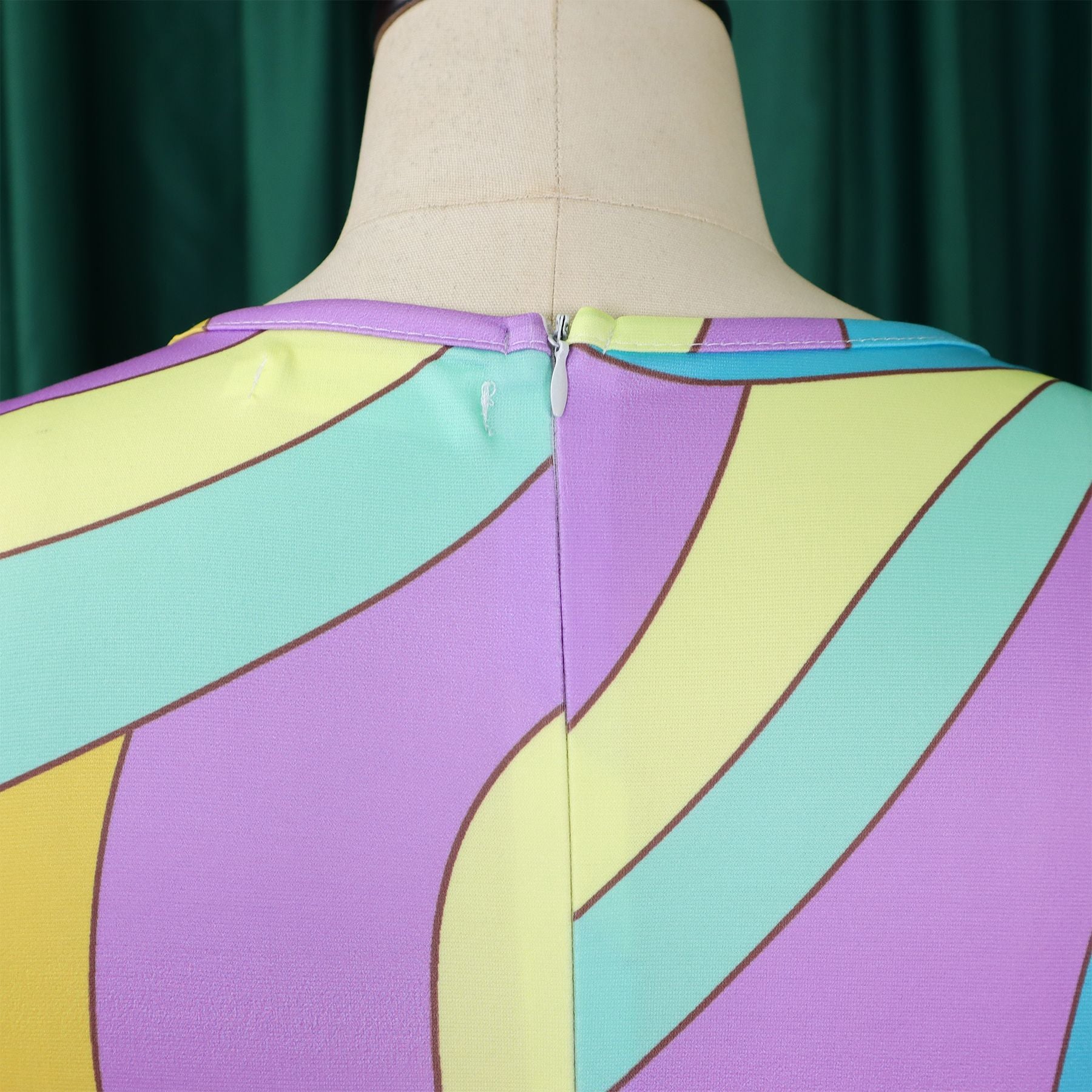 Summer Fashion Chic Women's Belt Print African Plus Size Midi Dress 36