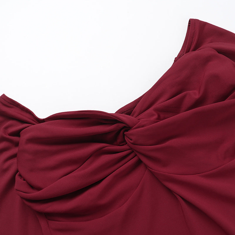 Spring Sexy Off Shoulder Low Back Long Sleeve Short Dress 9