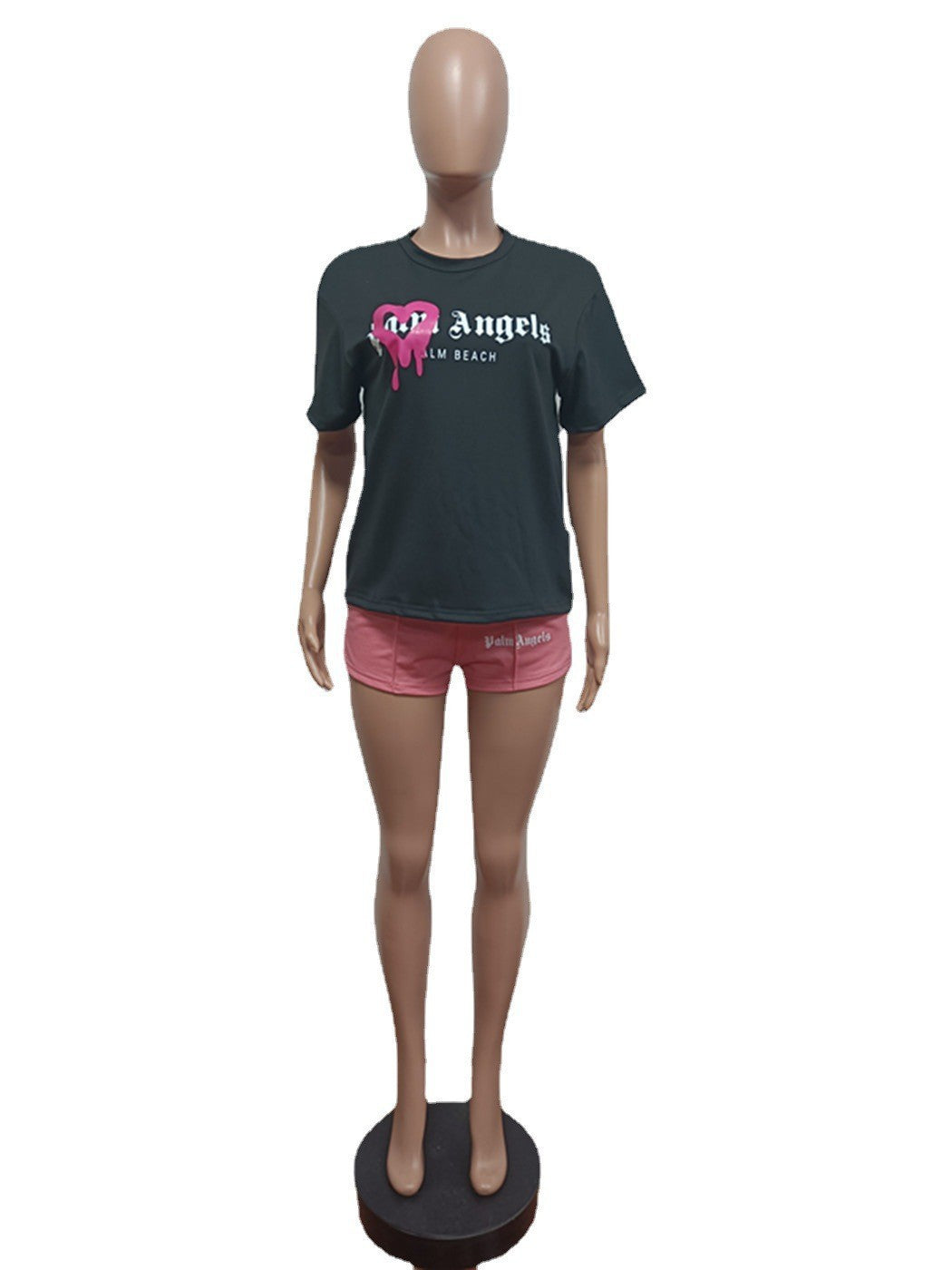 Summer Style Casual Printed Sports Two Piece Shorts Set 26