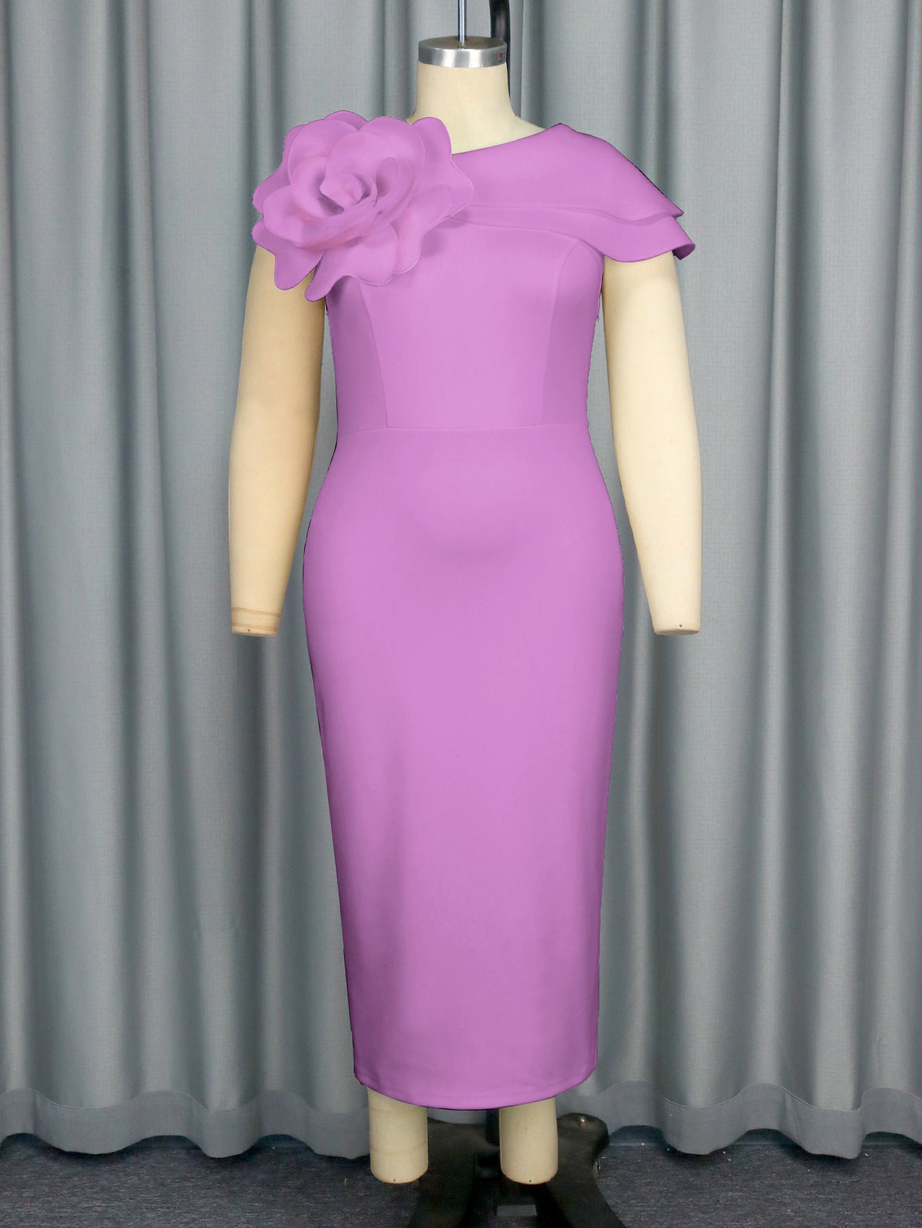 Women Formal Party Round Neck Sleeveless Floral Dress 15