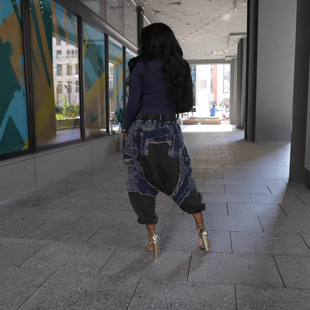 Women Summer Patchwork Denim Pants 5