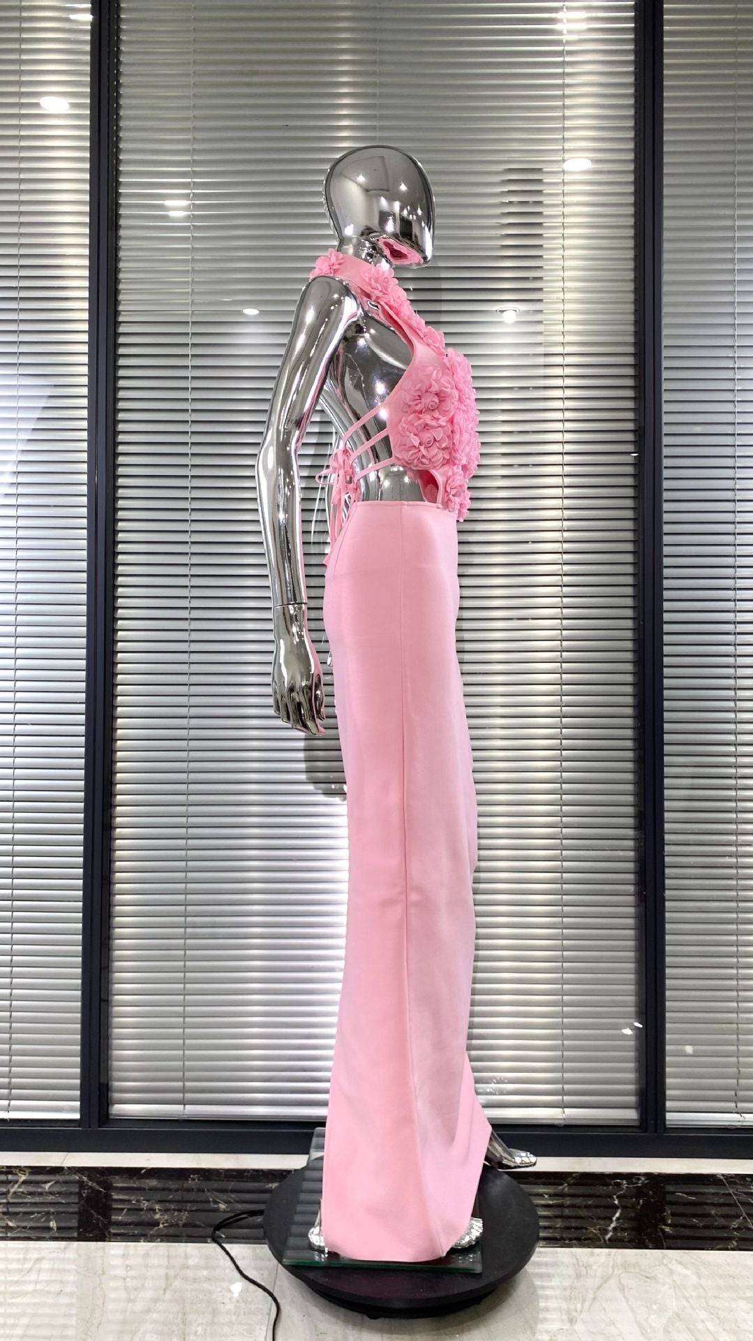 Women Floral Sexy Hollow Backless Halter Neck Red Summer Party and Holiday Bandage Dress 22