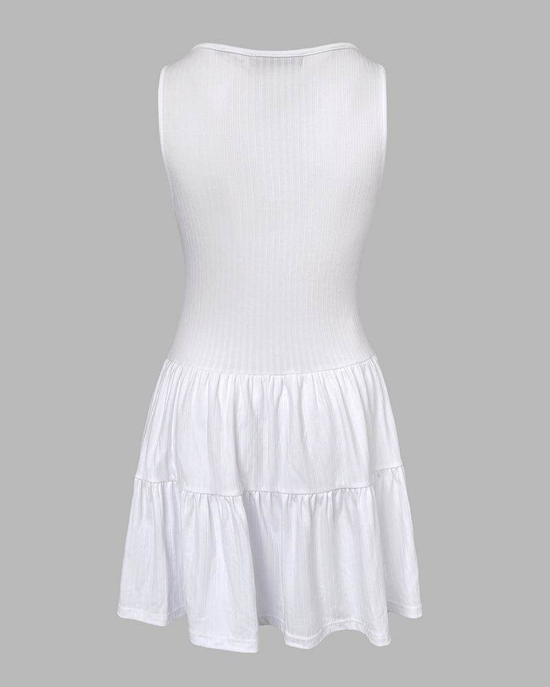 V-Neck Sleeveless Ruffle Hem Short Formal Cocktail Dress 7