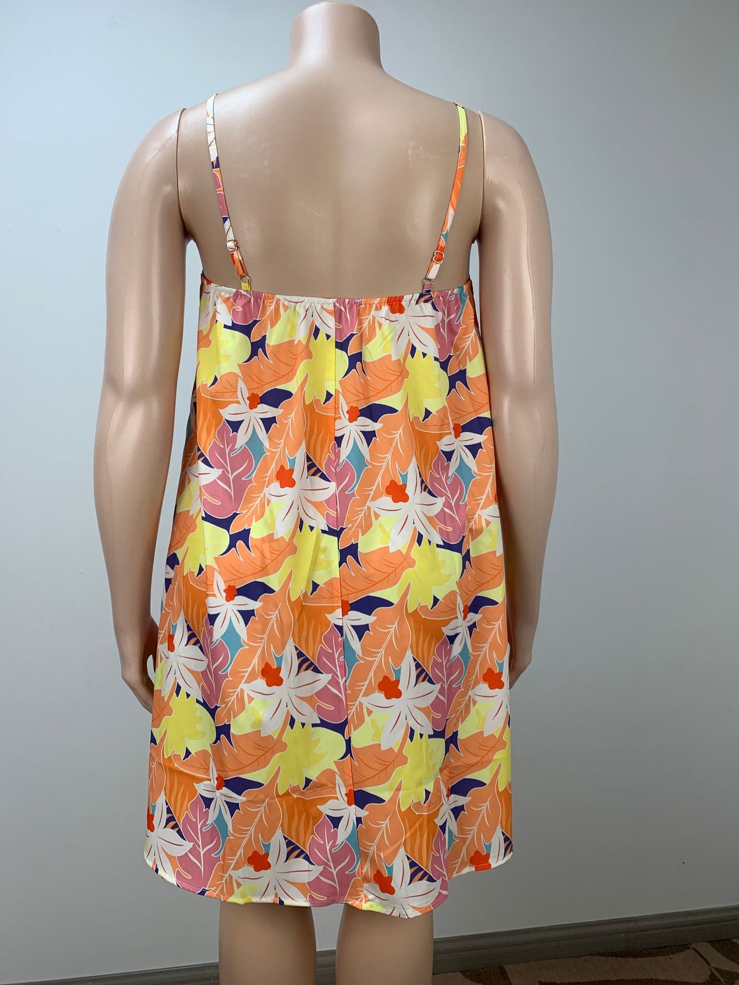Plus Size Women Summer Holidays Loose Strap Dress 6