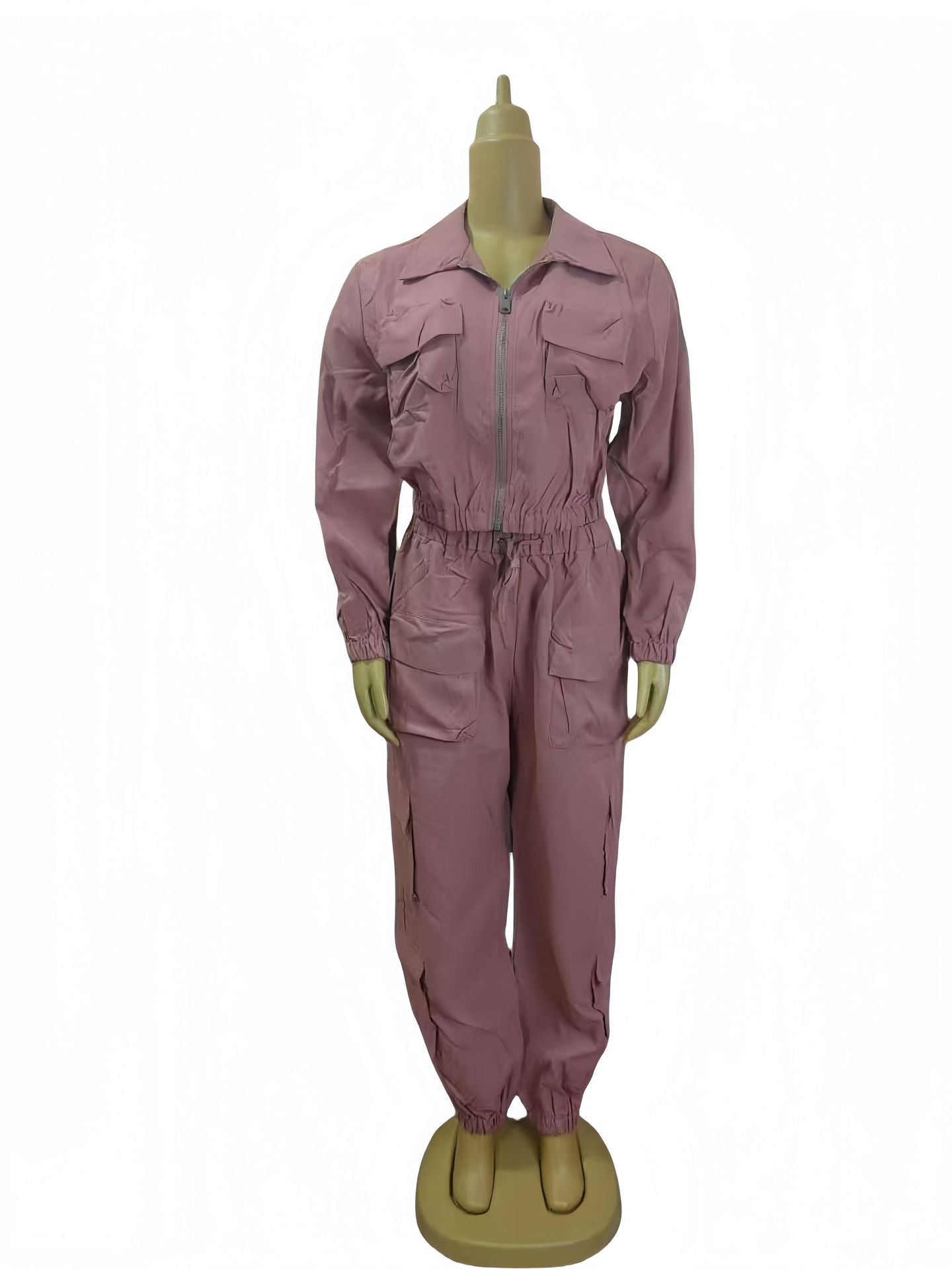 Women Solid Casual Top and Pants Two-piece Set 4