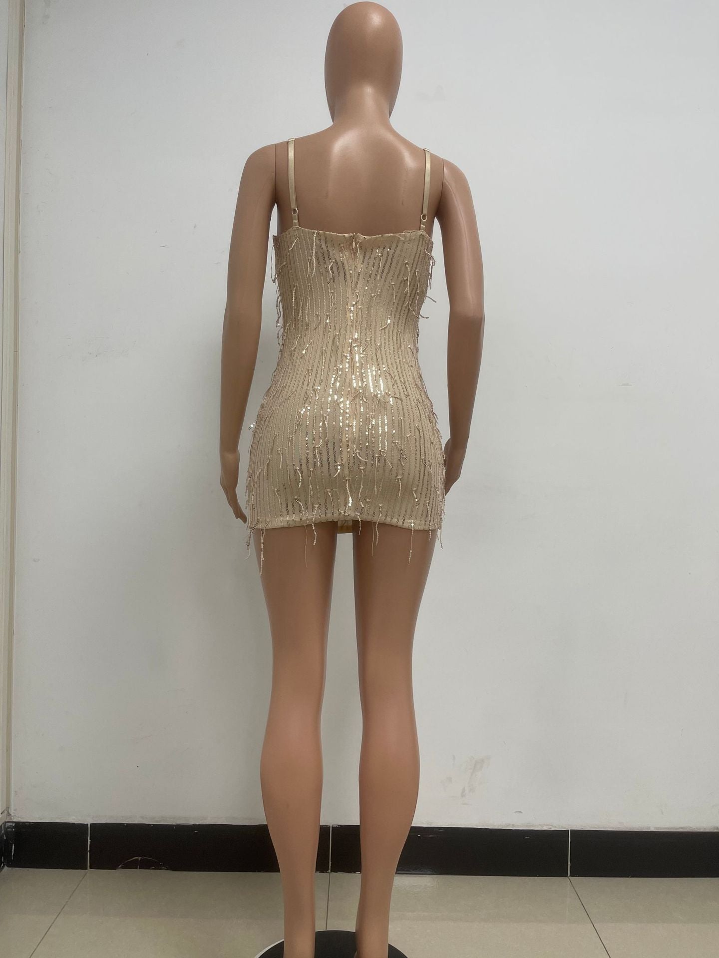 Women's Deep V Sleeveless Sequined Bodycon Dress 27