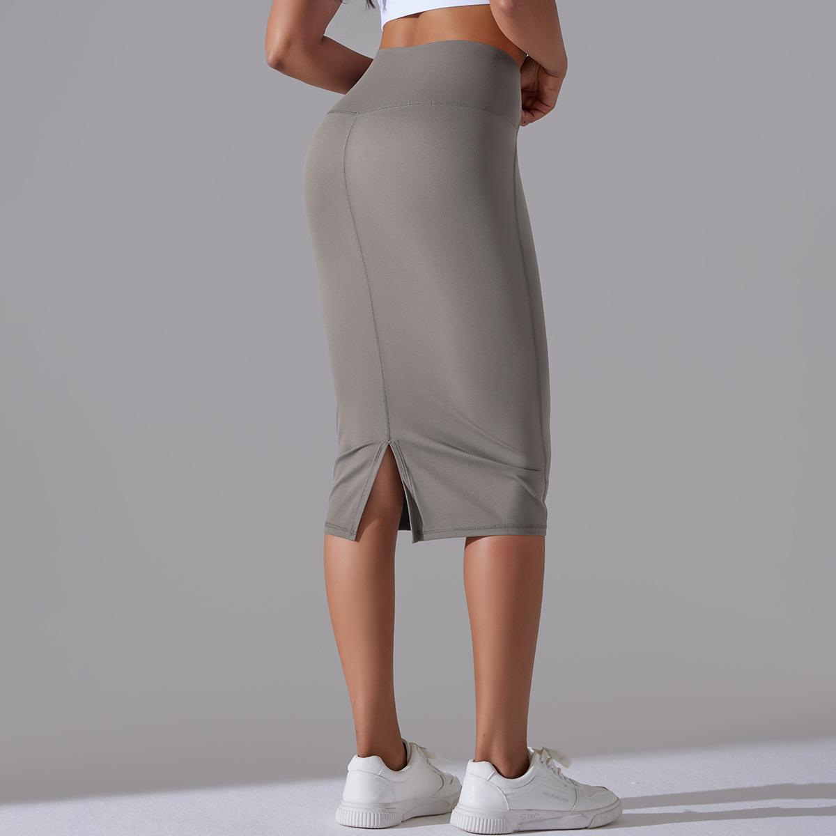 Women High Waist Stretch Slit Sports Skirt 26
