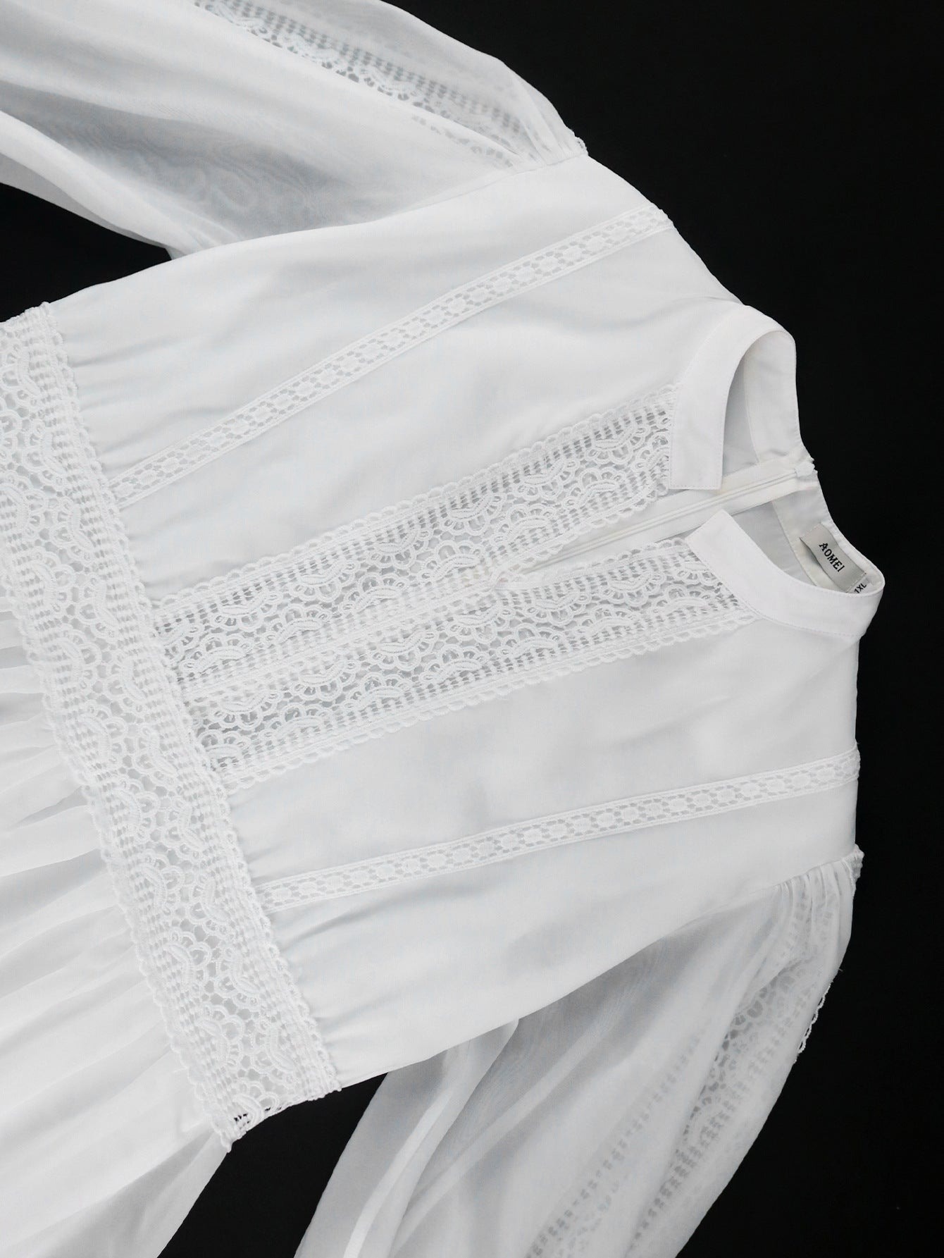 Plus Size Women Half-High Neck Lantern Sleeve Dress 7