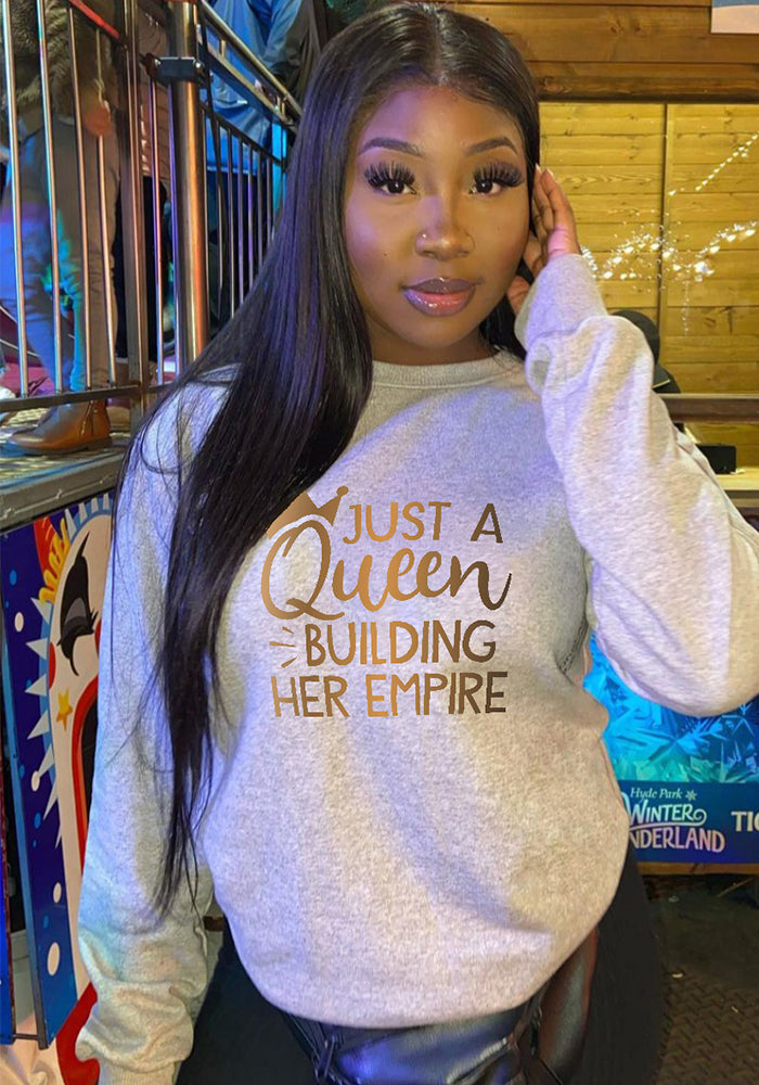 Women autumn and winter printed long-sleeved Round Neck Casual Top