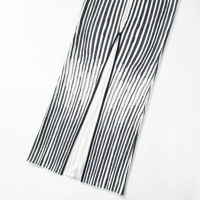 Women's Spring Casual Striped Print Long Sleeve Round Neck Dress 15