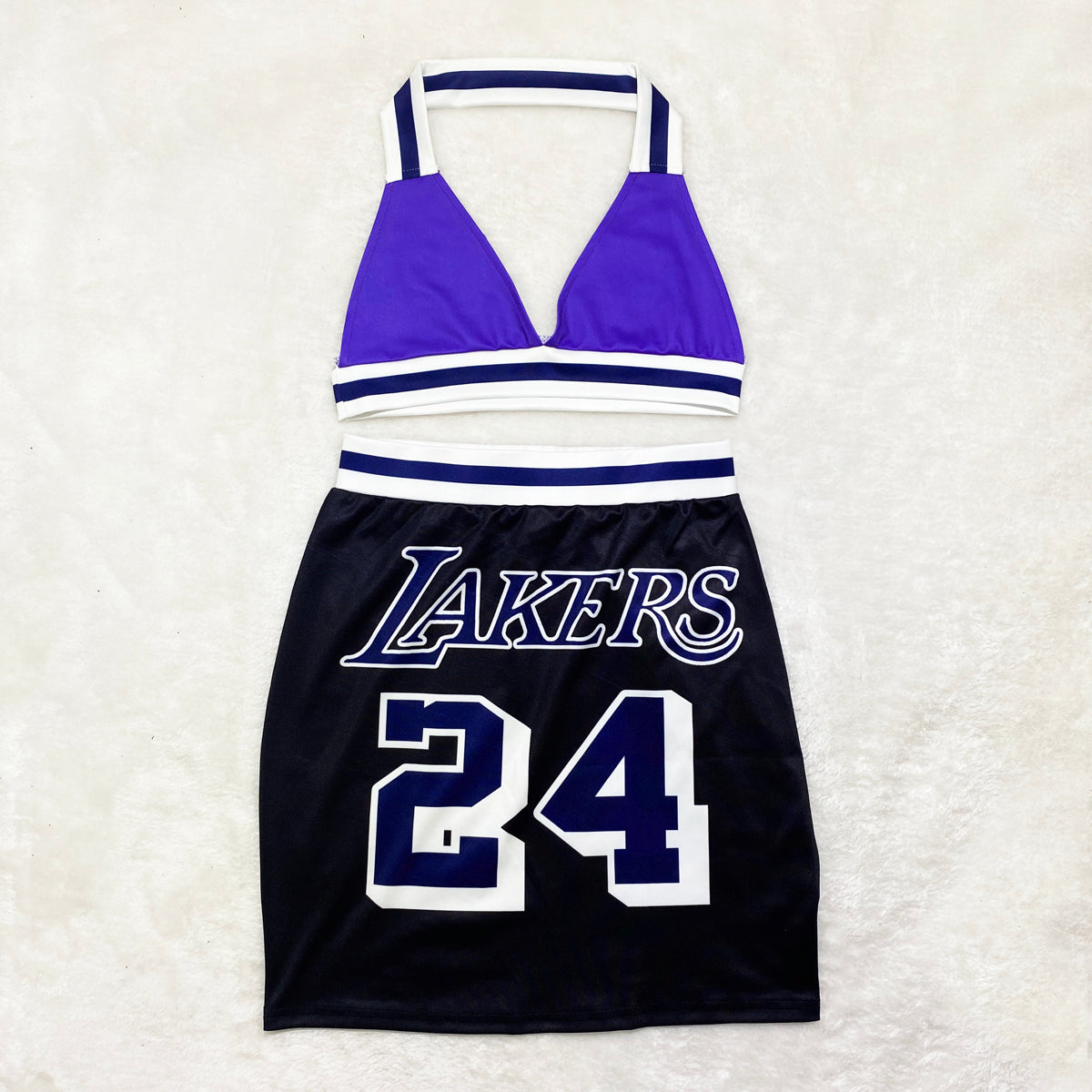 Summer Sports Print Halter Bra and Mini Skirt 2PC Set 7