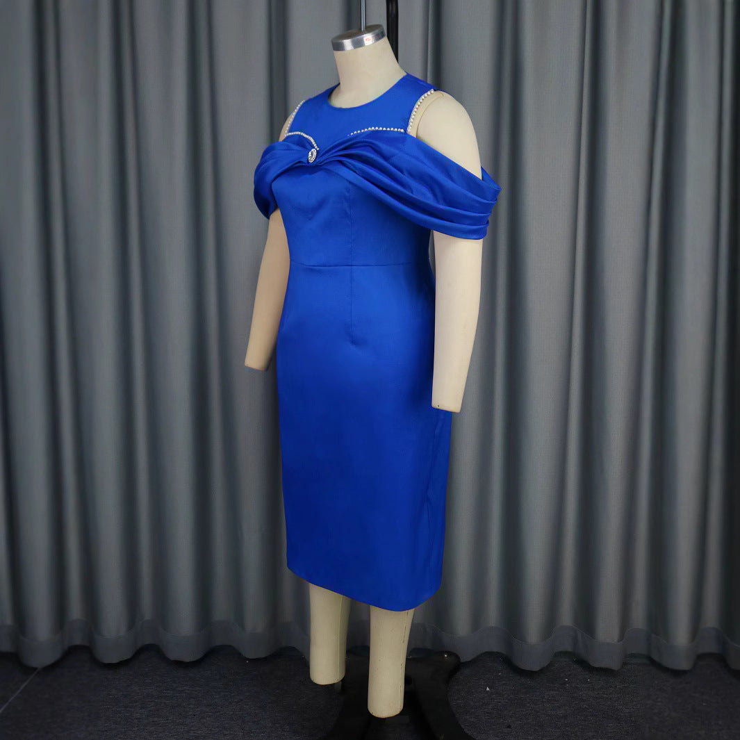 Women Round Neck Off-shoulder Formal Party Dresses 3