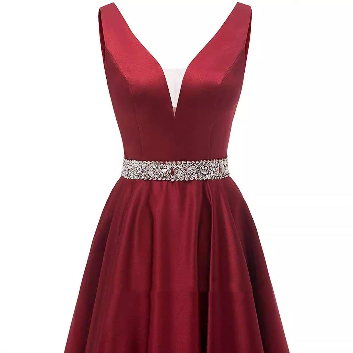 Women Straps V-neck satin sleeveless Backless Formal Party evening dress（Processing time need 3-6 days） 4