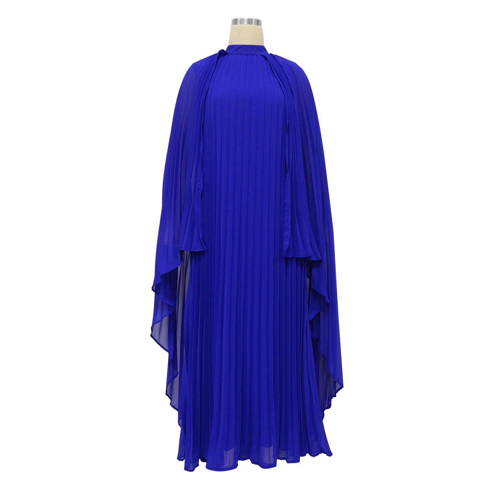 Fashion Women's Solid Color Chiffon Long Pleated Dress 11