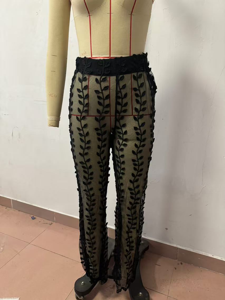 Women autumn and winter Open Waist long sleeve suit and Pants two-piece set 4