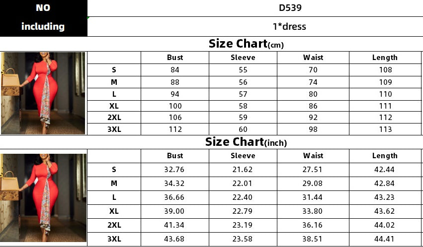 Plus Size Women's Chic OL Elegant Patchwork African Dress 8