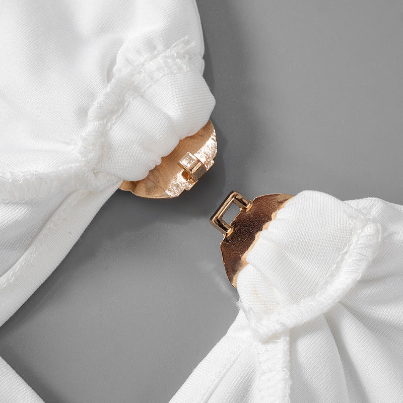 Women's Summer Solid Color Chic Elegant Strapless High Waist Long Dress 13