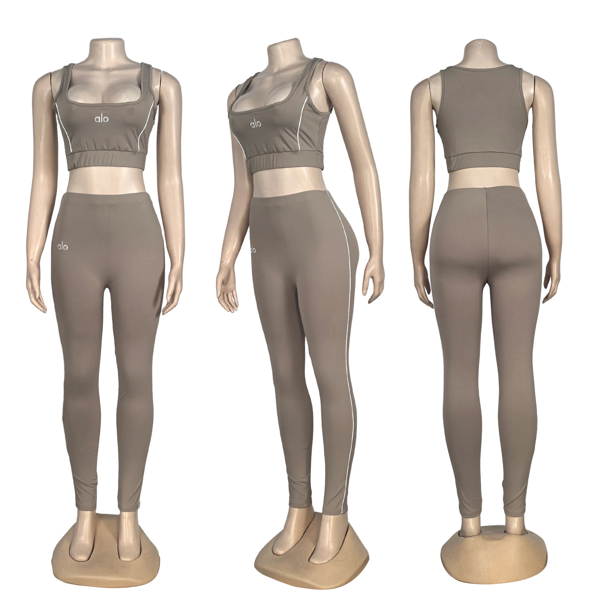 Women Contrast Color Yoga Running Wear Three-Piece Set 6