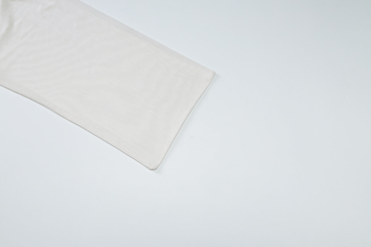 Summer Mesh Patchwork Ribbon Halter Neck Solid Color Bodycon Dress for Women 15