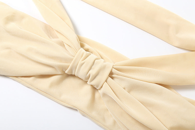 Autumn Women's Fashion Sexy Strapless Crop Top Sexy Chic Long Skirt Two-Piece Set 15