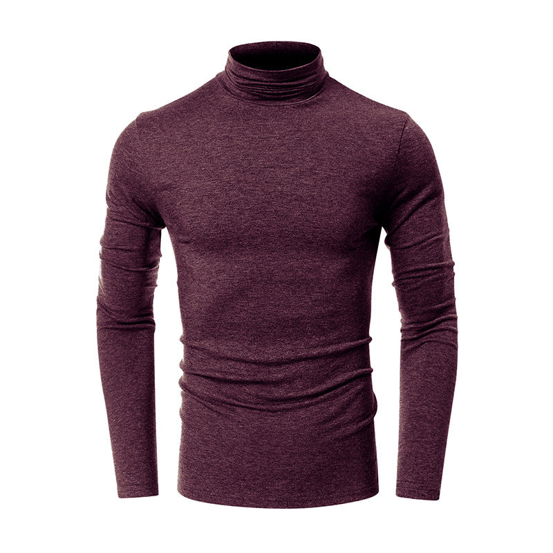 Men's Fall and Winter Turtleneck Basic Long Sleeve T-Shirt 12