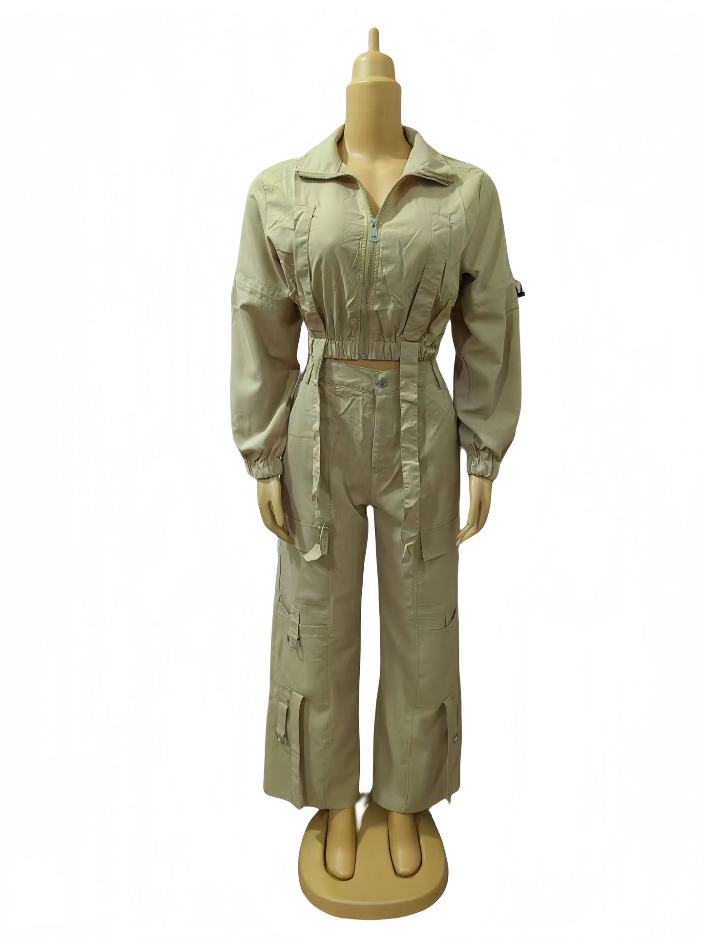 African Women Soid Casual Top and trousers Two Piece Set 3