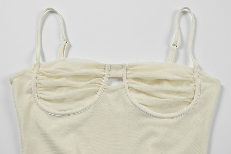 Summer Women's Fashion Sexy V-Neck Low Back Slim Fit Slit Strap Dress 10