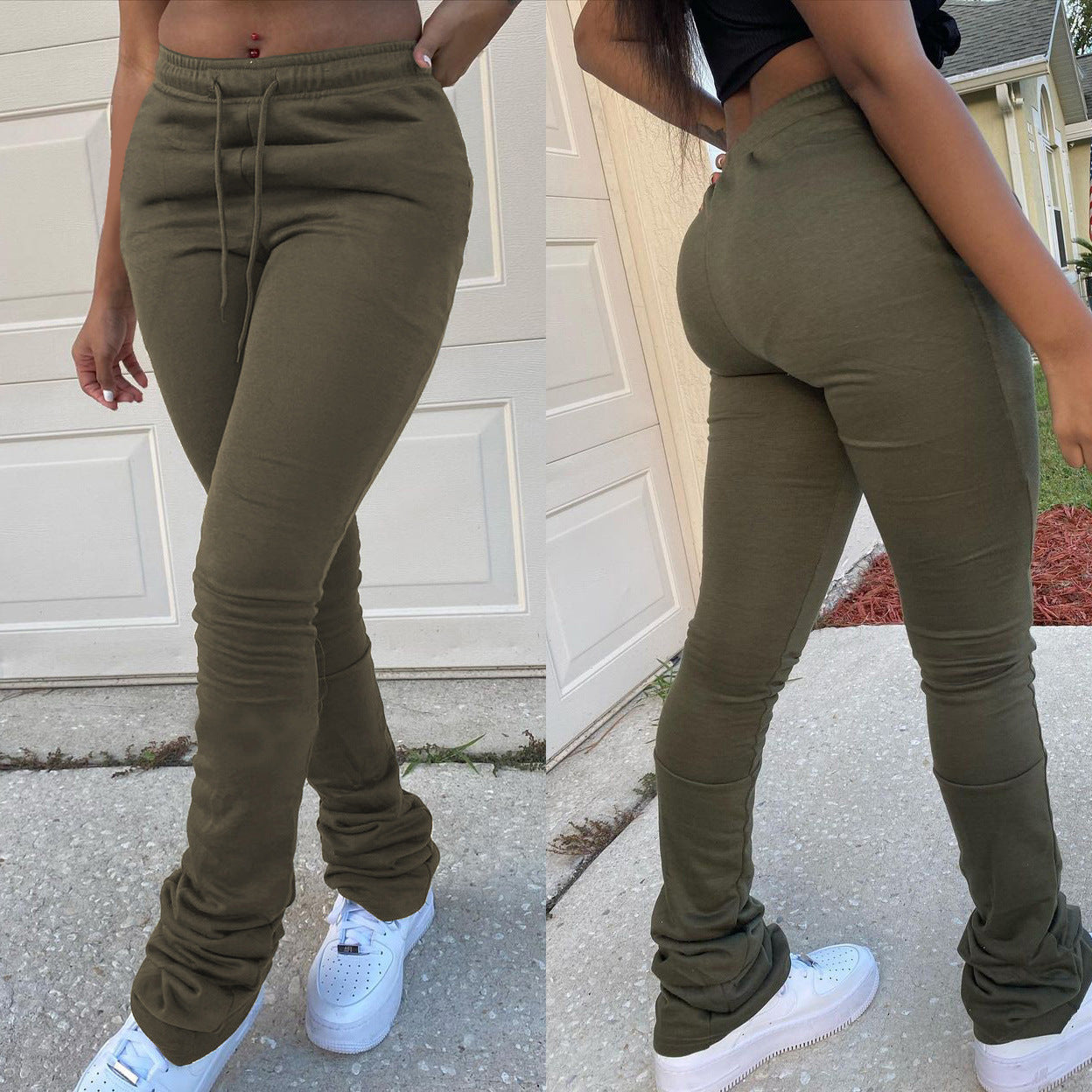 Spring Women's Fashionable Printed Drawstring Pants 5