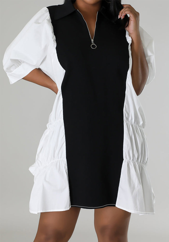 Women's Casual Color Block Fashion Summer Loose Dress