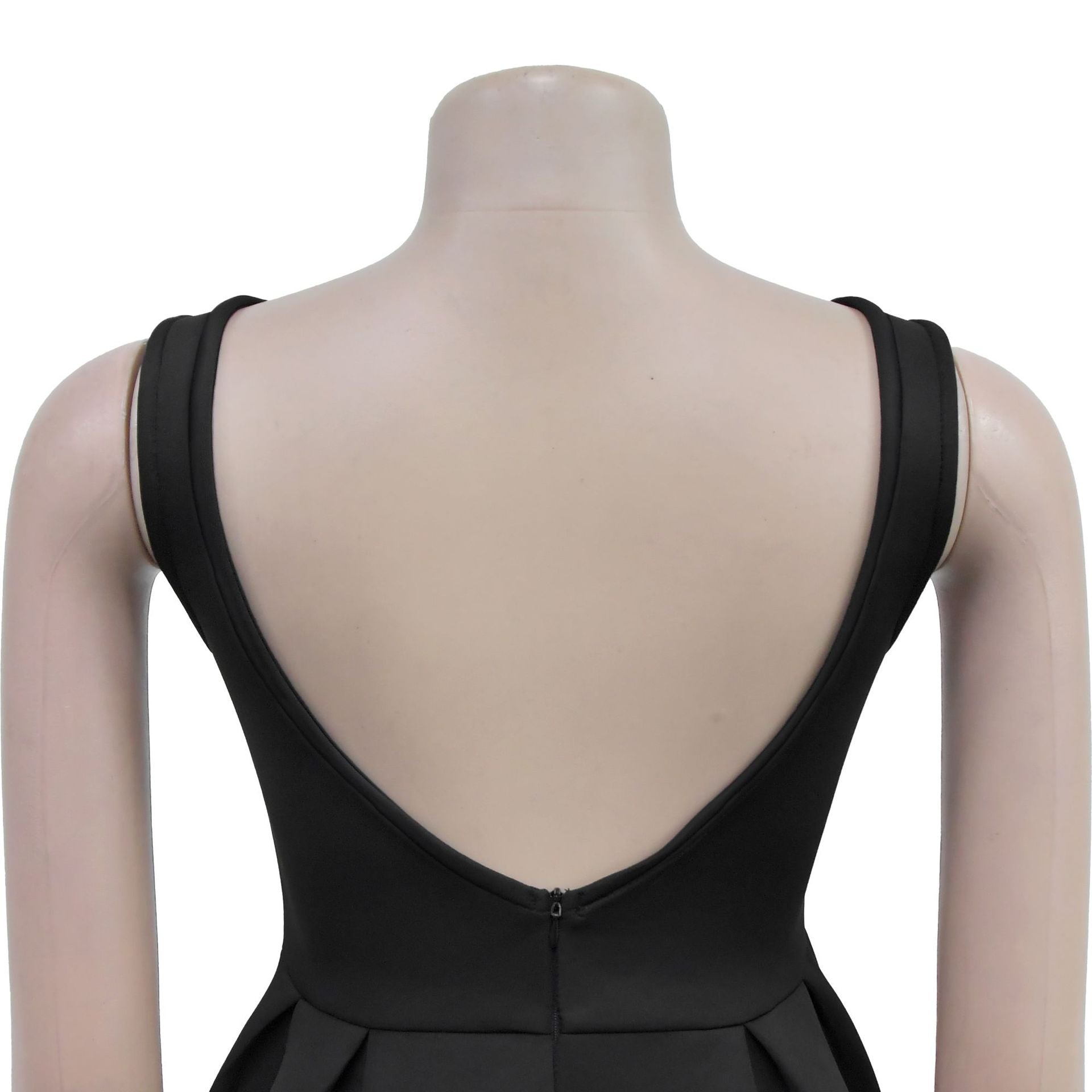 Fashionable women's Low Back retro sleeveless Backless A-line long dress 17