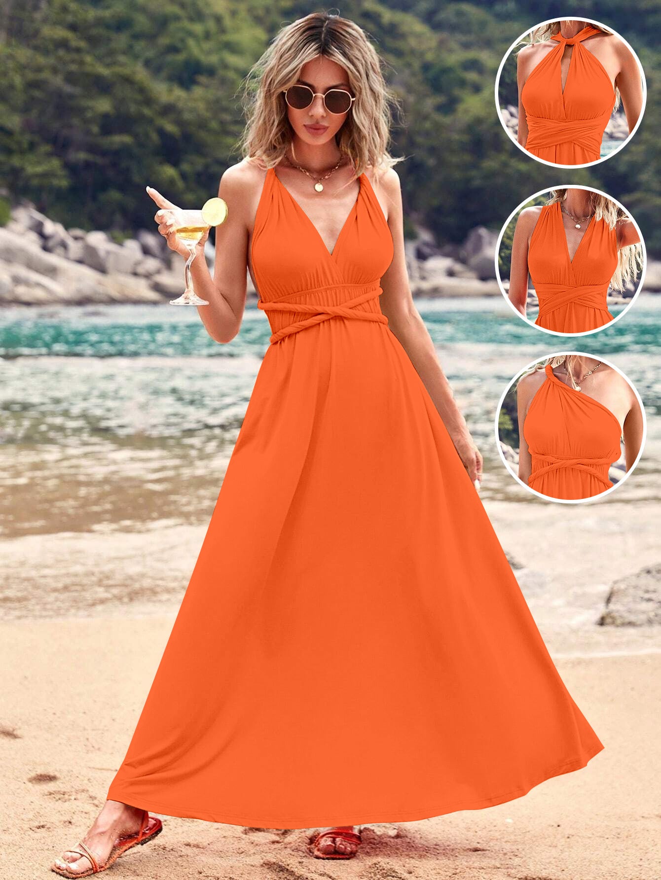 Women cross Lace-Up Backless sexy dress 5