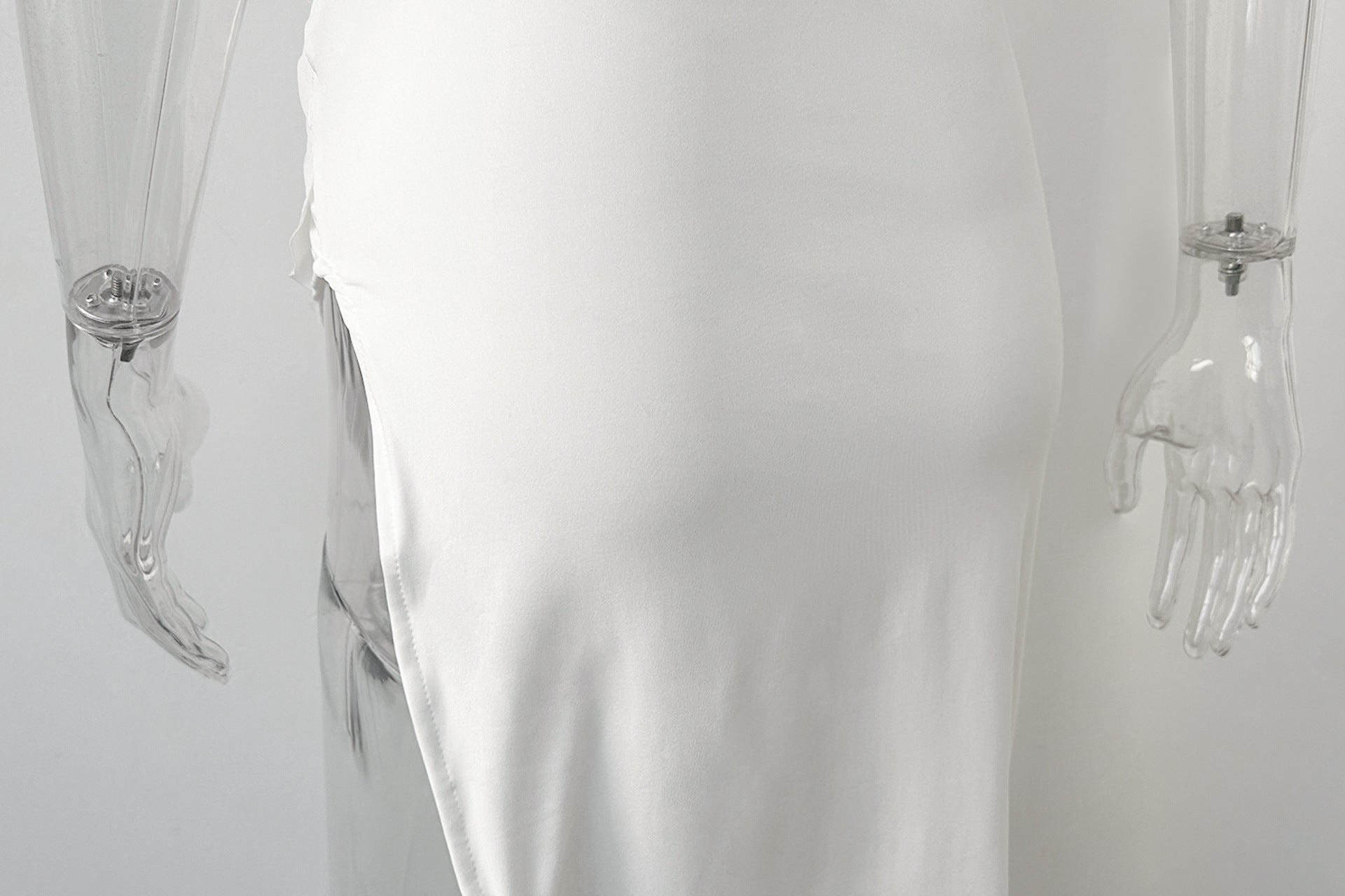 Women Summer Sexy Side Slit Irregular Bodycon Strapless Dress 13