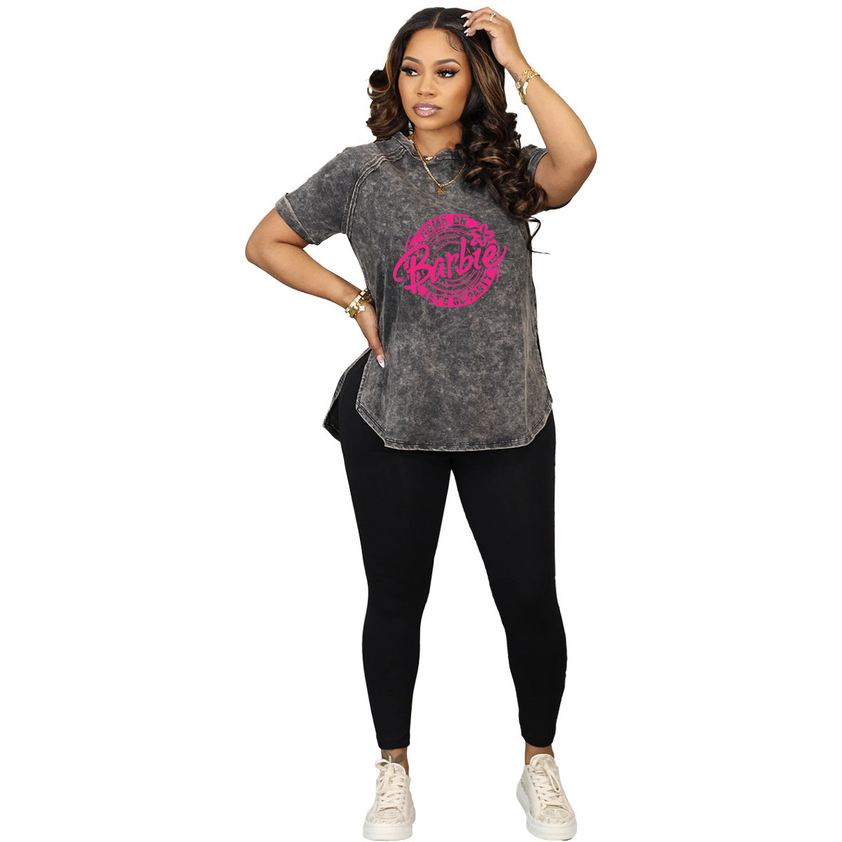 Fashion Women's Printed Casual Sports Two Piece Pants Set 10