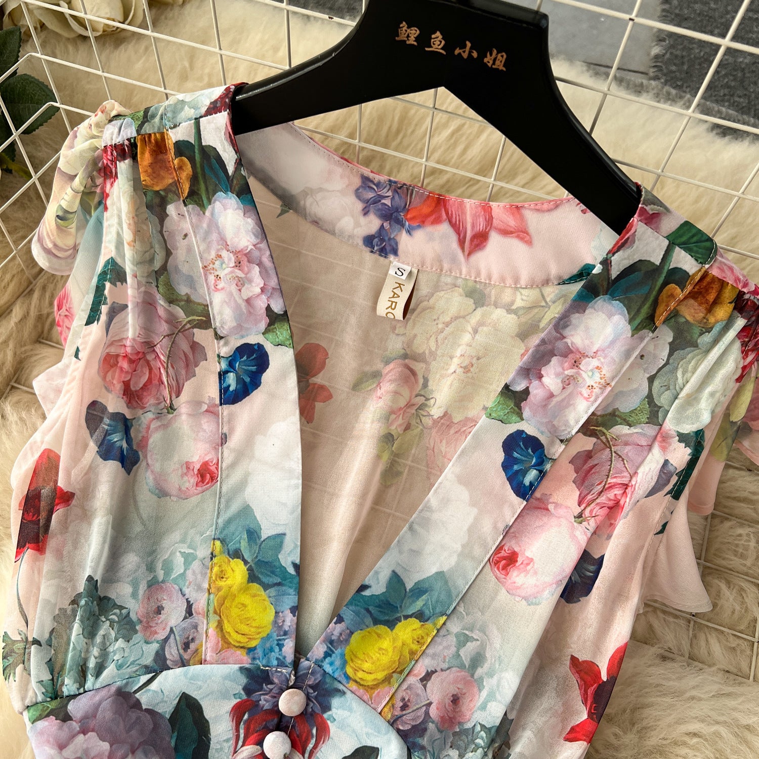 Women Holidays Sexy V Neckchiffon Ruffle Dress 11