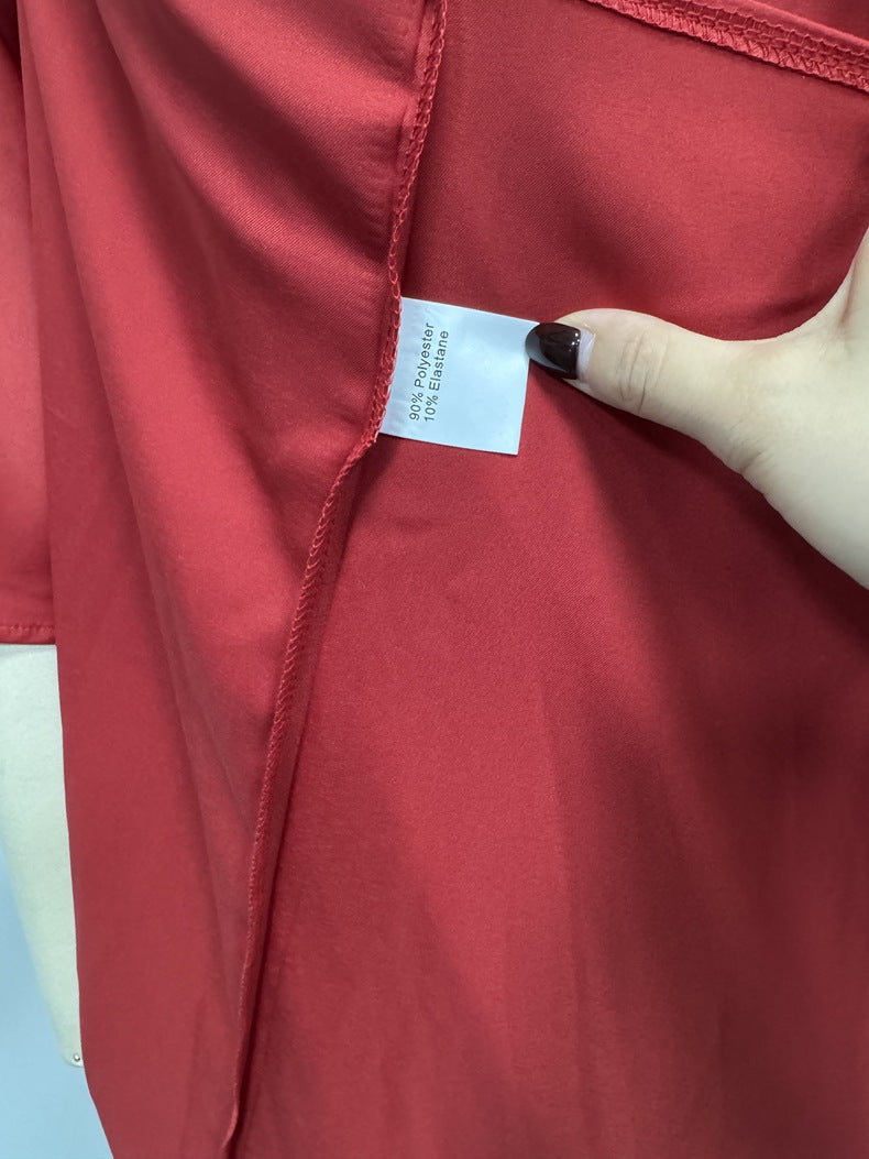 Women autumn satin yellow maxi dress 19